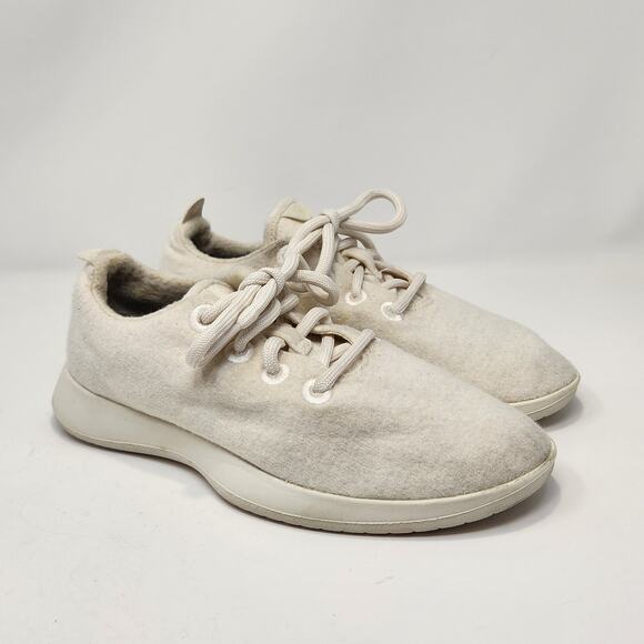 Allbirds Women Wool Runner Sneakers White Cream Size 6 Merino Wool Casual - Picture 1 of 9